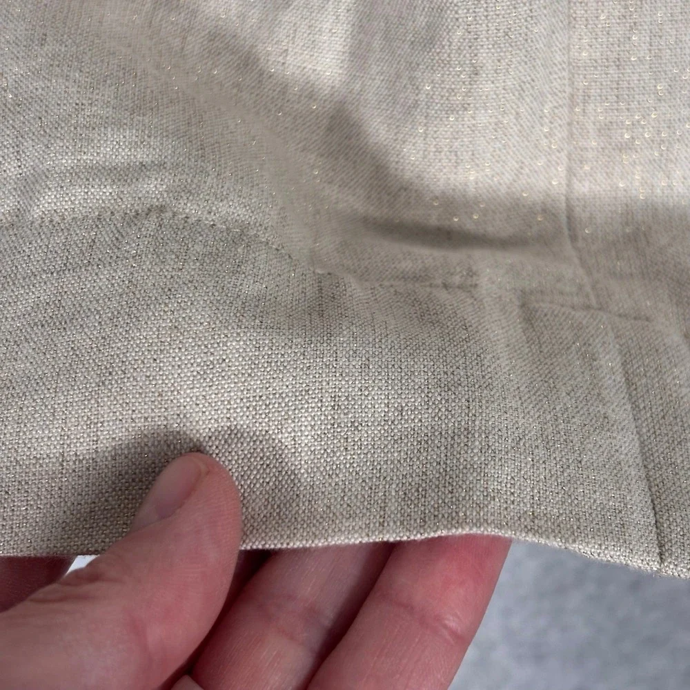Anthropologie Yoana Baraschi Asymmetric Skirt 6 Tan Linen Wrap Drape Shimmer